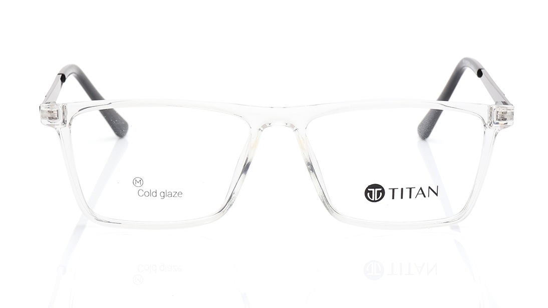Image 1 of Transparent Rectangle Eyeglasses for Men from Ace by Titan Available at Titan Eye+