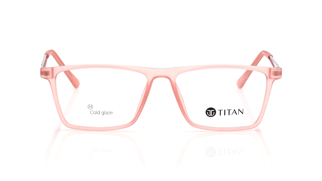 Image 1 of Peach Rectangle Eyeglasses for Men from Ace by Titan Available at Titan Eye+
