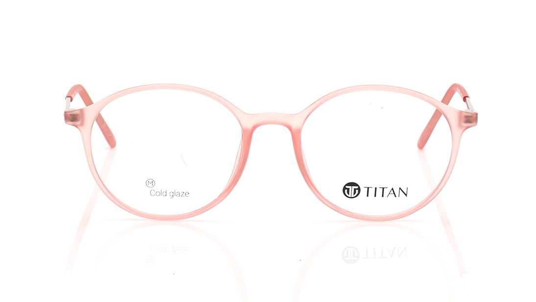 Image 1 of Pink Round Eyeglasses for Men and Women from Ace by Titan Available at Titan Eye+