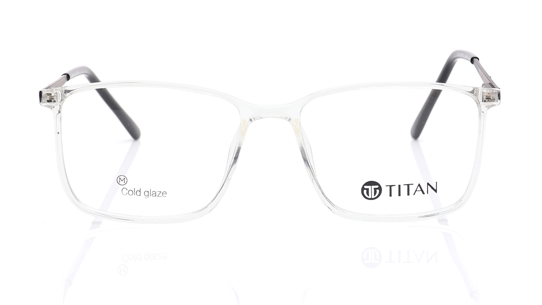 Image 1 of Transparent Square Eyeglasses for Men and Women from Ace by Titan Available at Titan Eye+