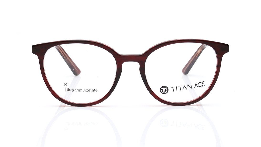 Image 1 of Maroon Oval Eyeglasses for Women from Titan Available at Titan Eye+
