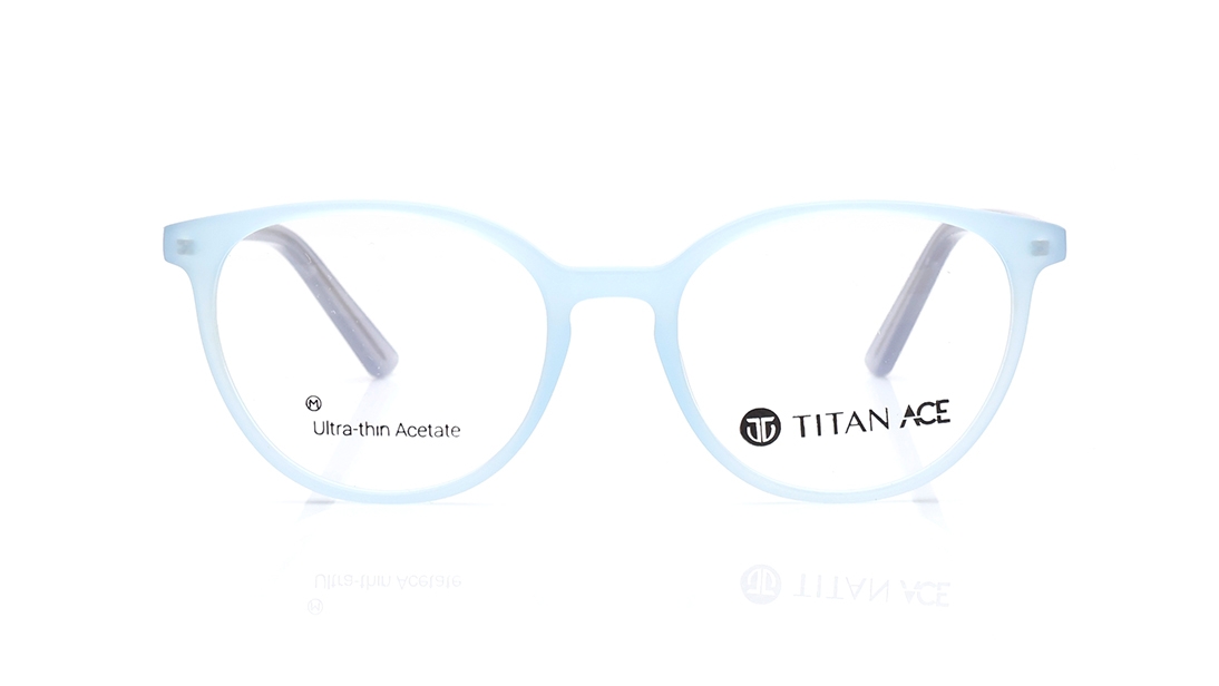 Image 1 of Blue Oval Eyeglasses for Women from Titan Available at Titan Eye+
