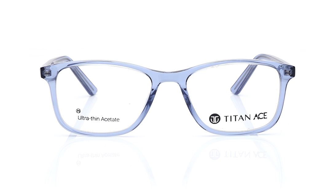 Image 1 of Blue Round Eyeglasses for Men and Women from Titan Available at Titan Eye+