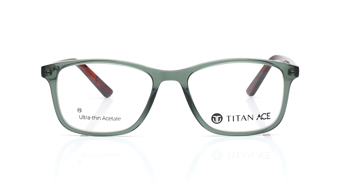 Image 1 of Green Rectangle Eyeglasses for Men and Women from Titan Available at Titan Eye+