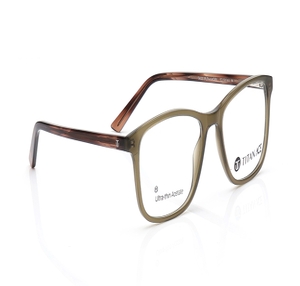 Image 2 of Olive Rectangle Eyeglasses for Men and Women from Titan Available at Titan Eye+