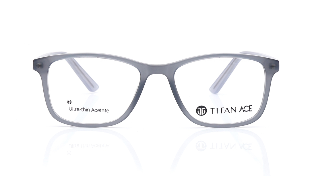 Image 1 of Grey Rectangle Eyeglasses for Men and Women from Titan Available at Titan Eye+