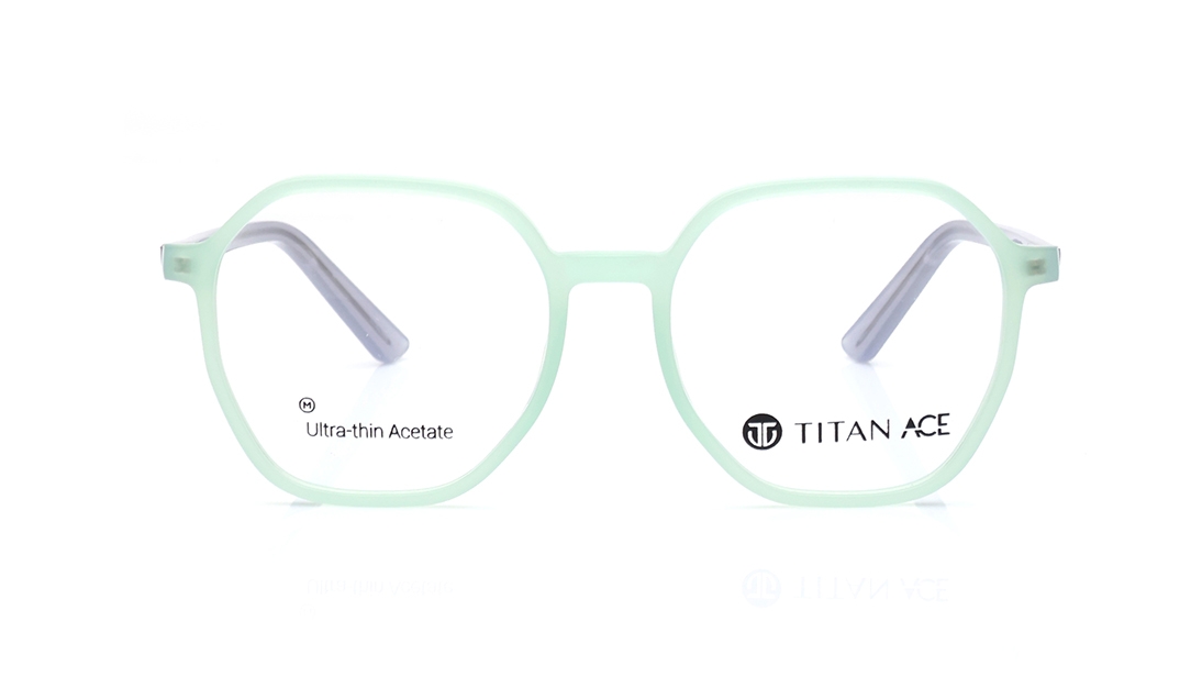 Image 1 of Green Geometric Eyeglasses for Men and Women from Titan Available at Titan Eye+