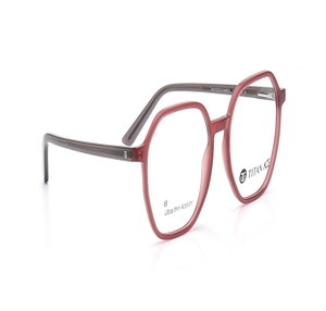 Image 2 of Red Geometric Eyeglasses for Men and Women from Titan Available at Titan Eye+