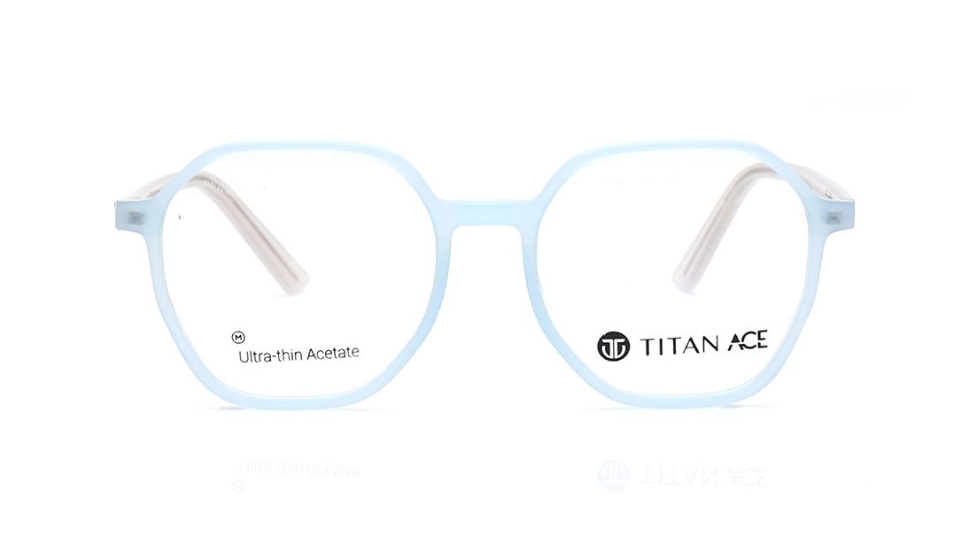 Image 1 of Blue Geometric Eyeglasses for Men and Women from Titan Available at Titan Eye+