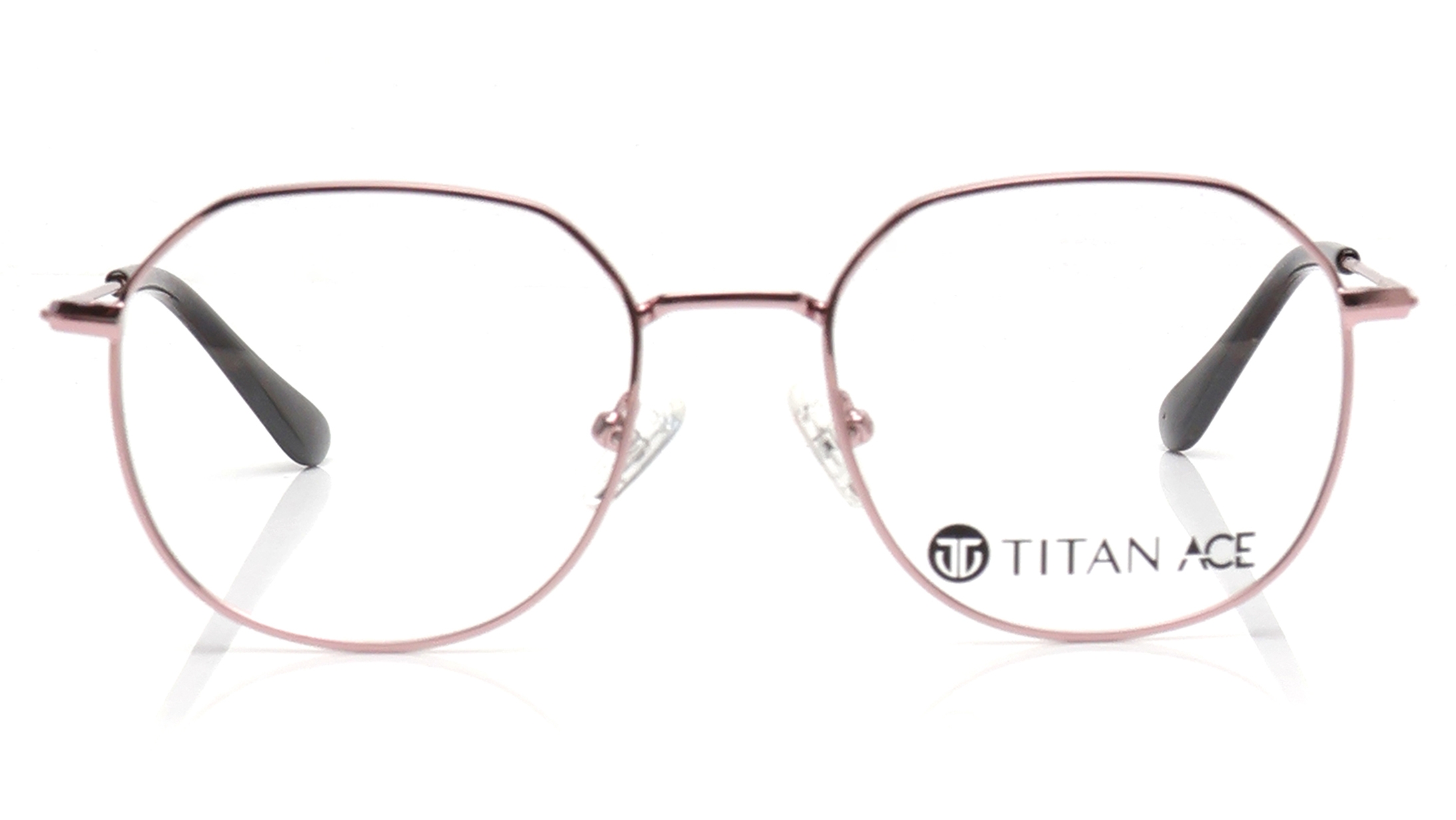 Image 1 of Pink Geometric Eyeglasses for Men and Women from Ace by Titan Available at Titan Eye+