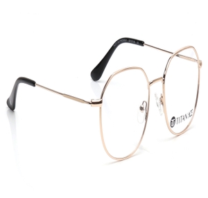 Image 2 of Gold Geometric Eyeglasses for Men and Women from Ace by Titan Available at Titan Eye+