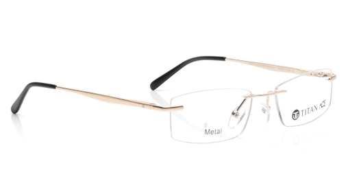 Image 2 of Gold Rectangle Eyeglasses for Men and Women from Ace by Titan Available at Titan Eye+