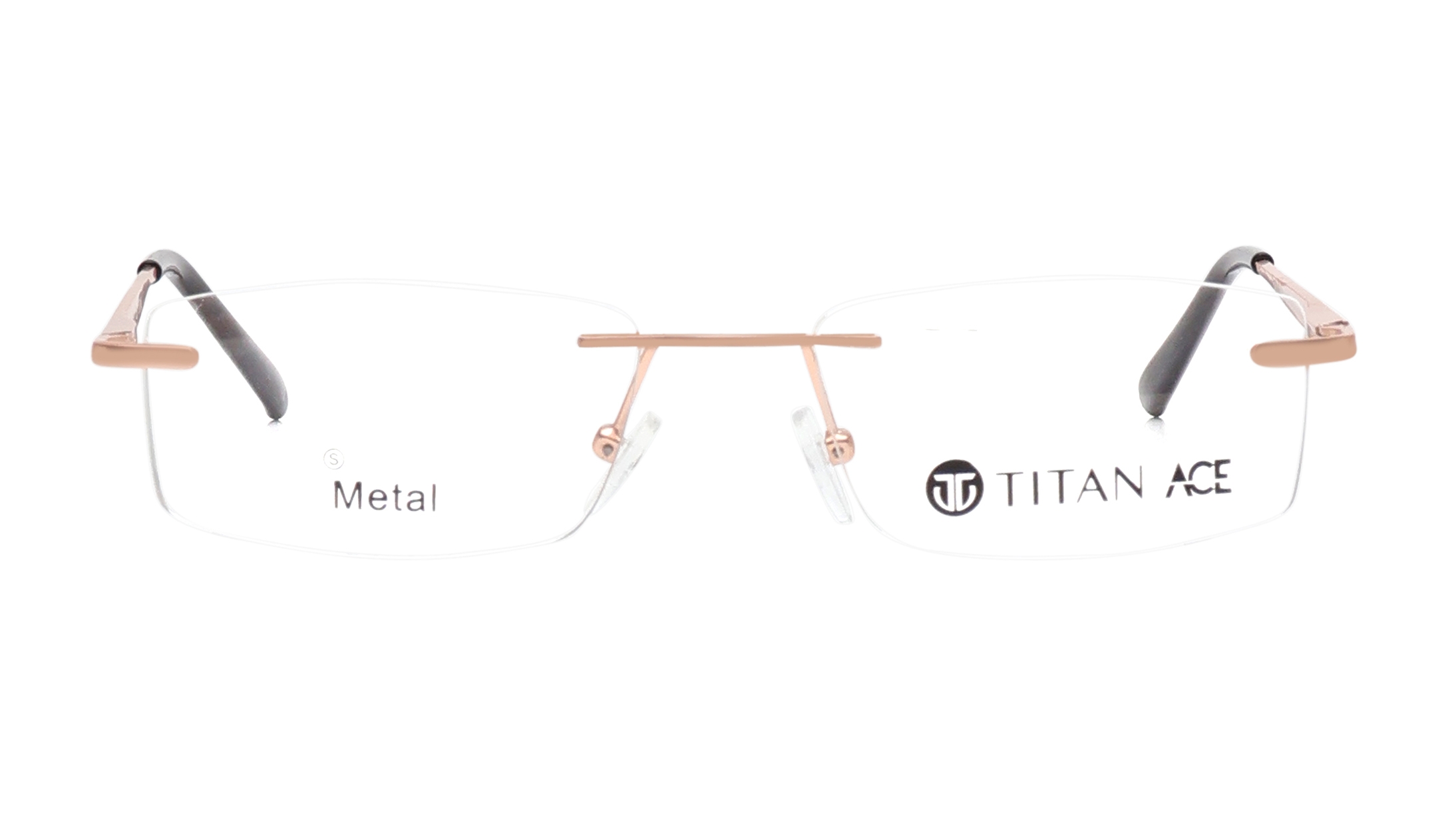 Image 1 of Rose Gold Rectangle Eyeglasses for Men and Women from Ace by Titan Available at Titan Eye+