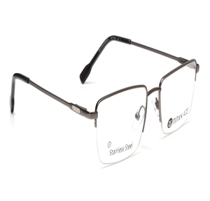 Image 2 of Gunmetal Rectangle Eyeglasses for Men from Titan Available at Titan Eye+