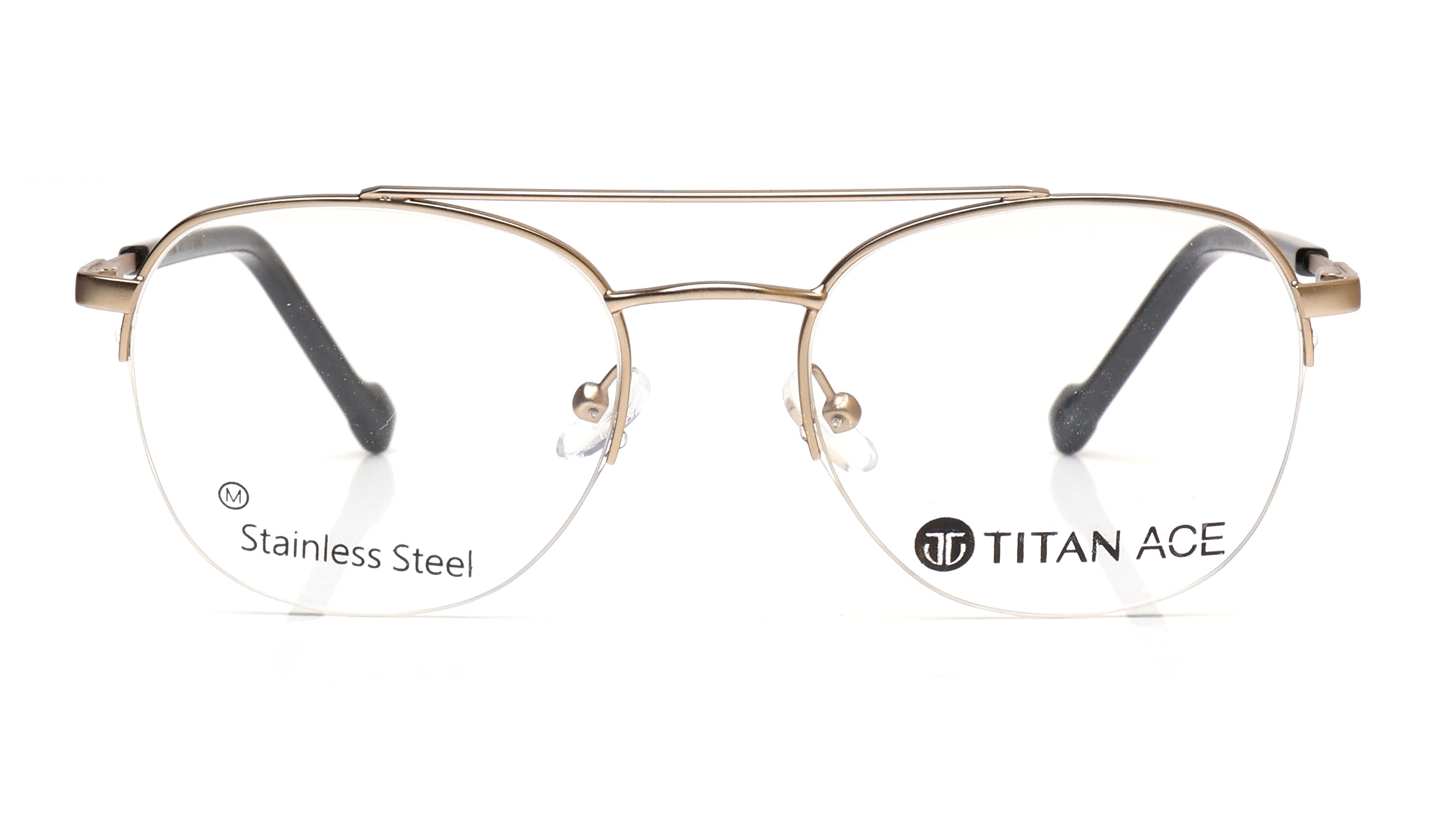Image 1 of Gold Navigator Eyeglasses for Men from Titan Available at Titan Eye+