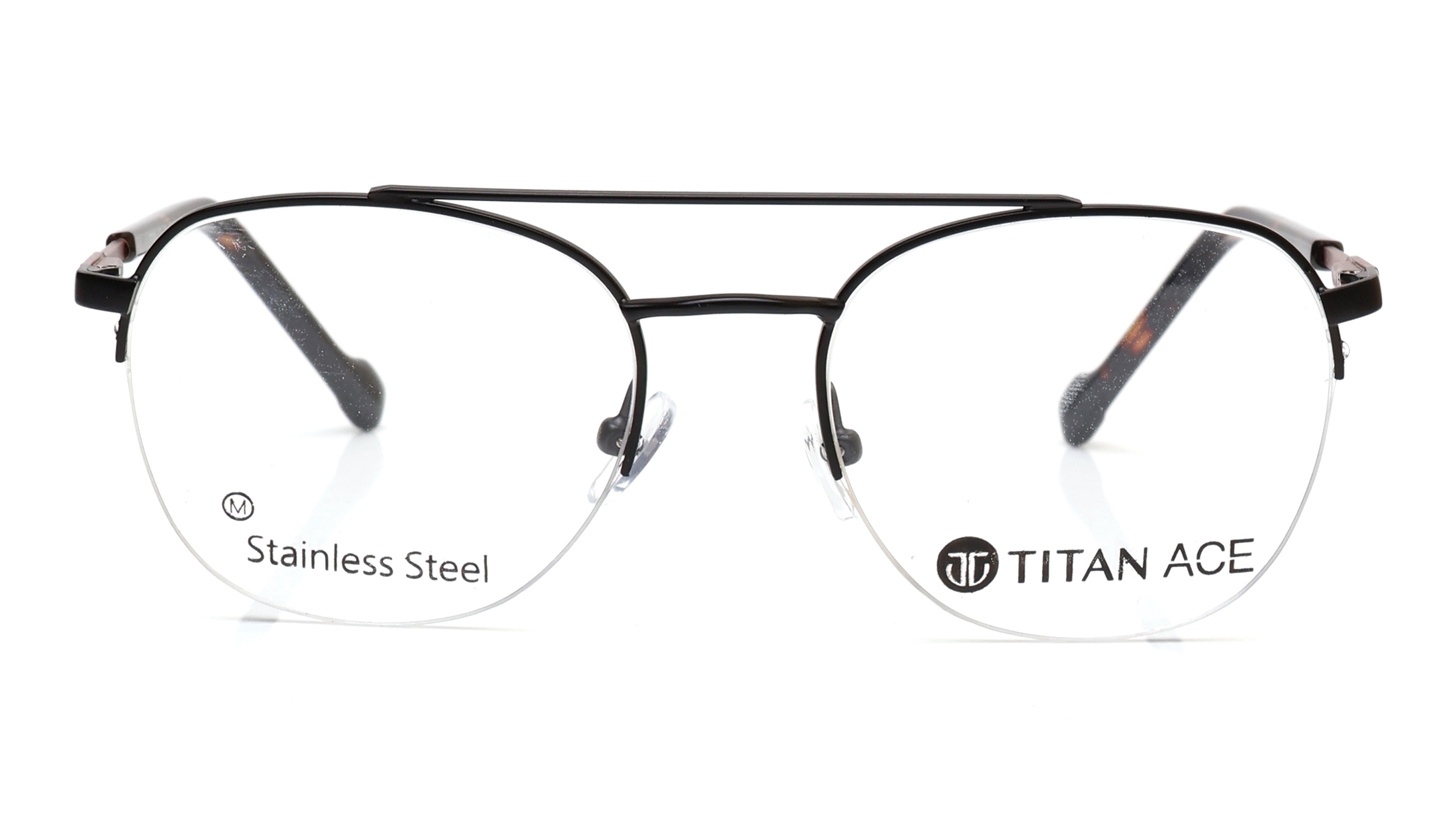 Image 1 of Black Navigator Eyeglasses for Men from Titan Available at Titan Eye+
