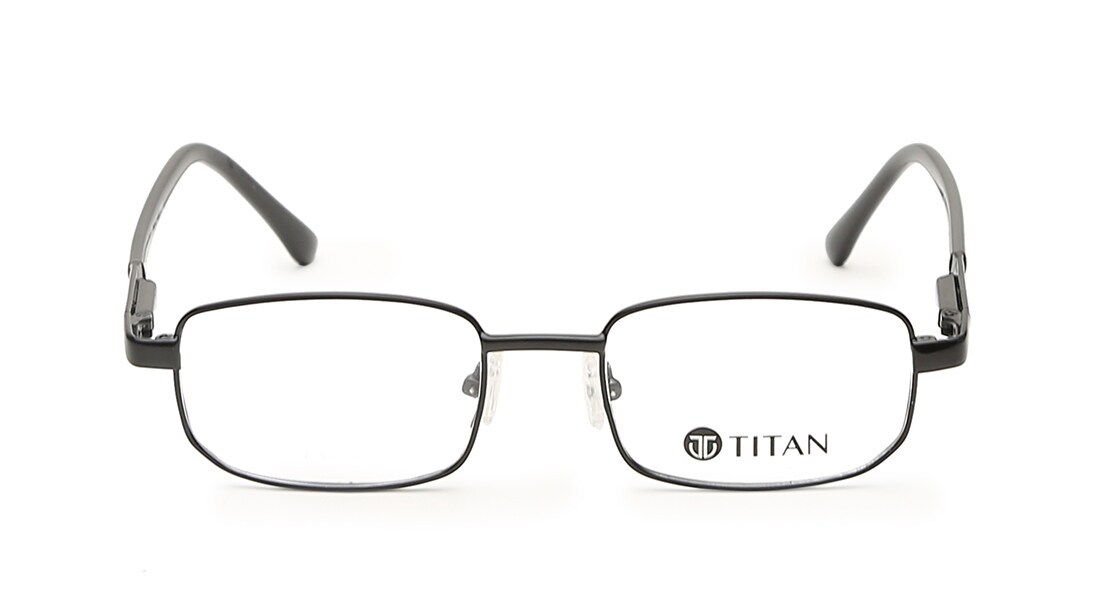 Image 1 of Black Square Eyeglasses for Men and Women from Ace by Titan Available at Titan Eye+