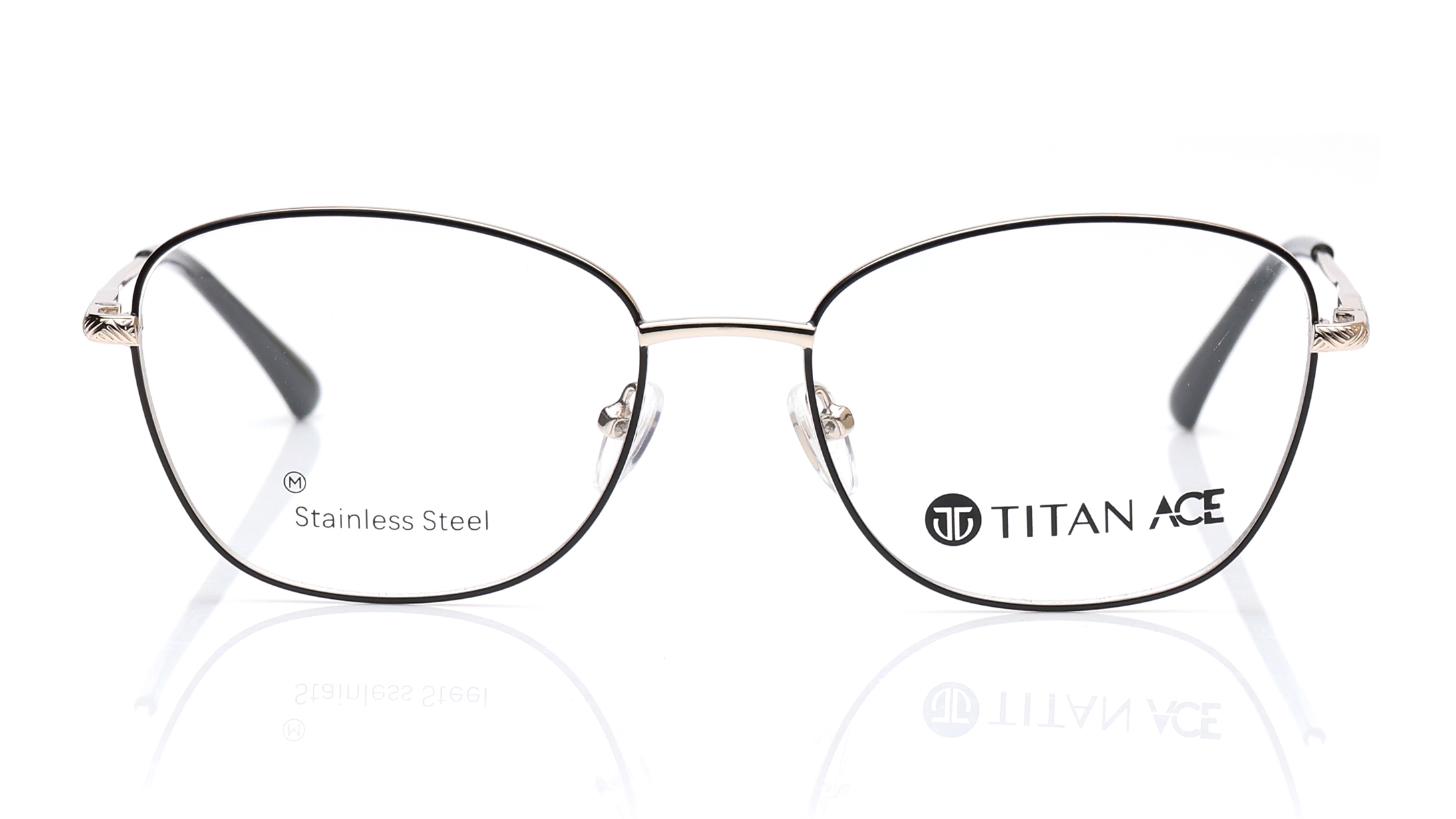 Image 1 of Black CatEye Eyeglasses for Women from Titan Available at Titan Eye+
