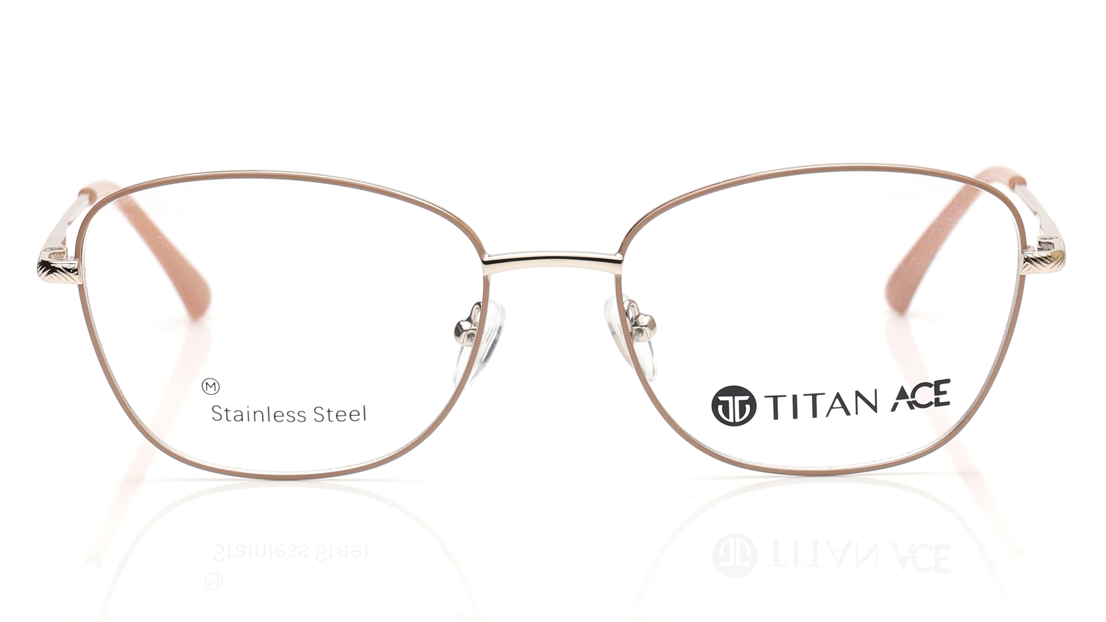 Image 1 of Rose Gold CatEye Eyeglasses for Women from Titan Available at Titan Eye+