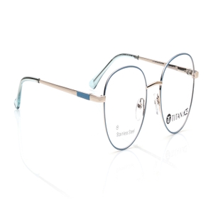 Image 2 of Blue Geometric Eyeglasses for Men and Women from Titan Available at Titan Eye+