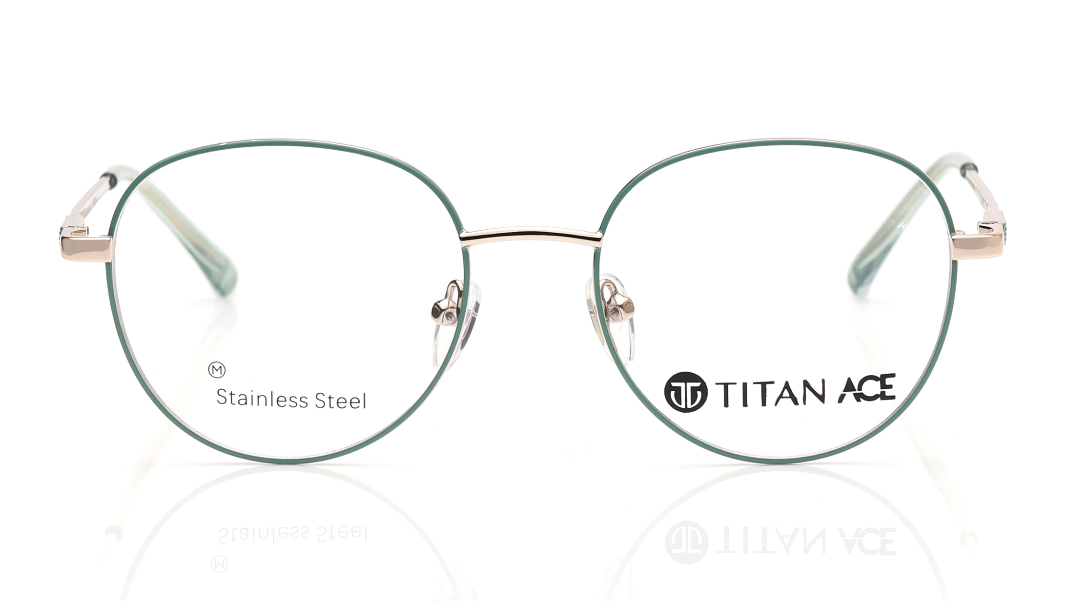 Image 1 of Green Geometric Eyeglasses for Men and Women from Titan Available at Titan Eye+