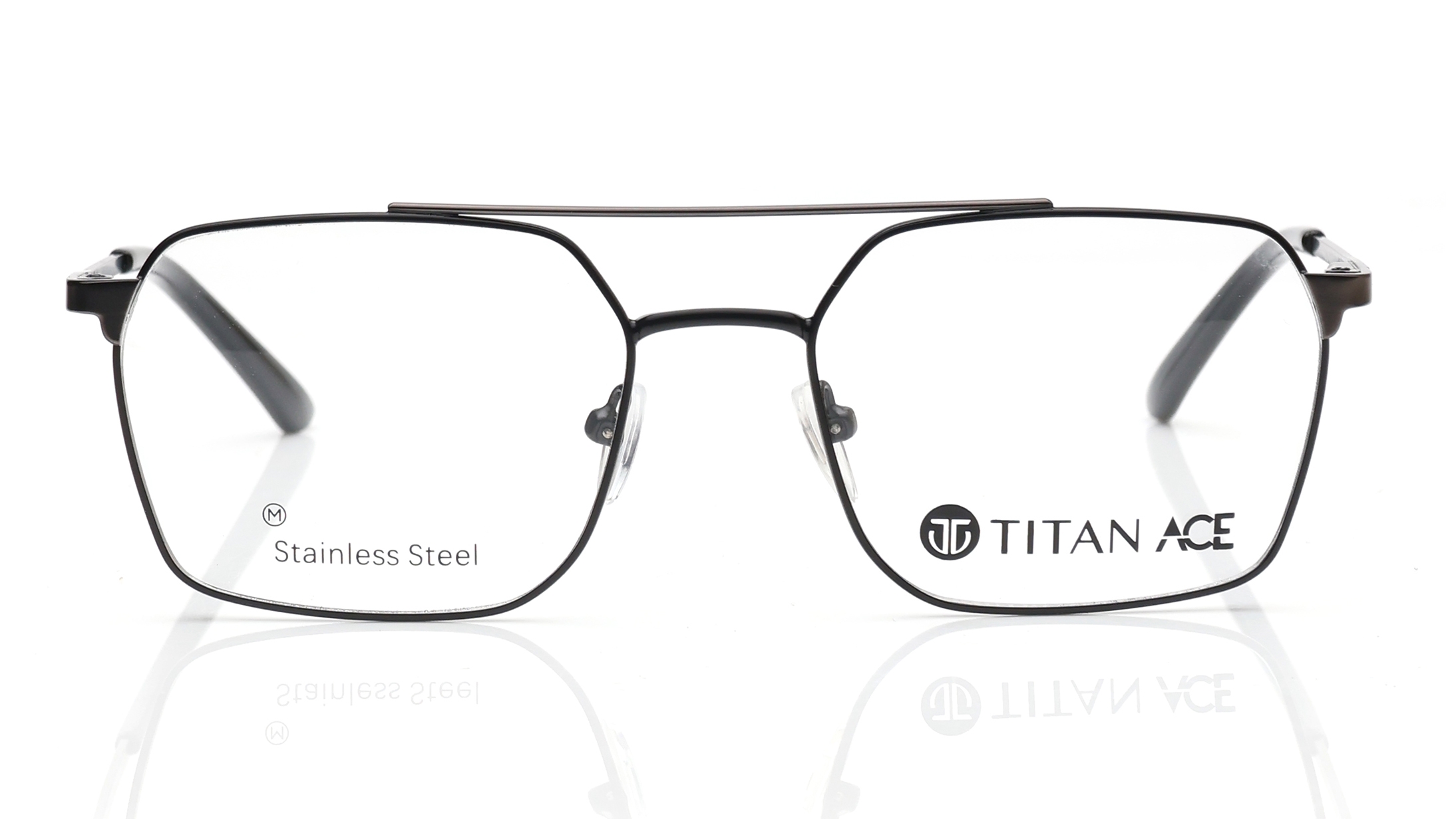 Image 1 of Black Navigator Eyeglasses for Men from Titan Available at Titan Eye+