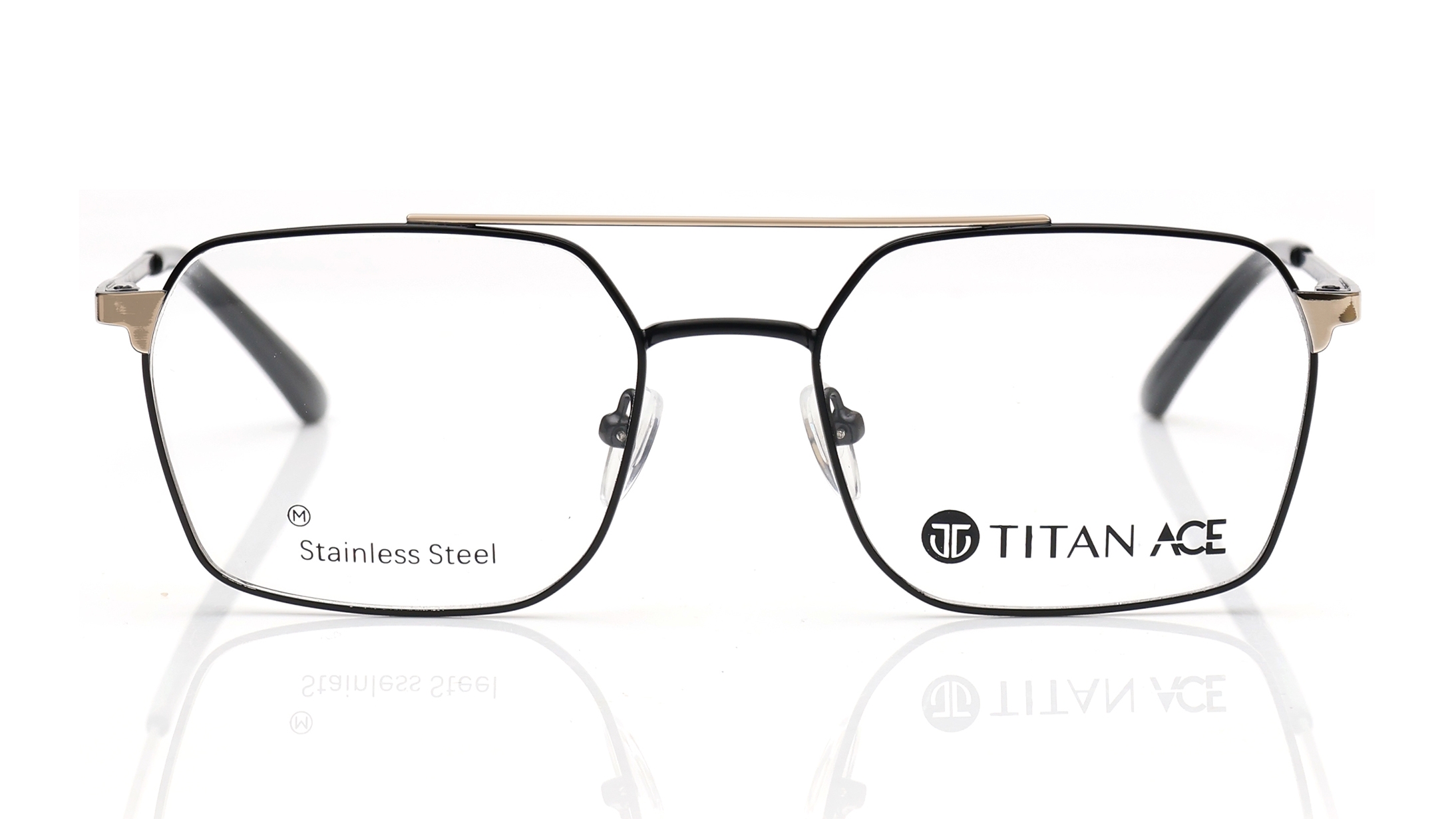 Image 1 of Black Navigator Eyeglasses for Men from Titan Available at Titan Eye+