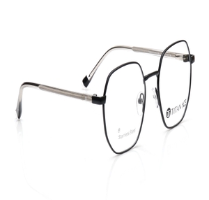 Image 2 of Black Geometric Eyeglasses for Men and Women from Titan Available at Titan Eye+