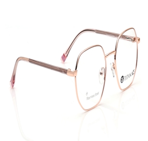 Image 2 of Rose Gold Geometric Eyeglasses for Men and Women from Titan Available at Titan Eye+