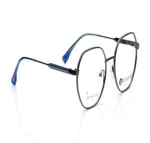 Image 2 of Black Geometric Eyeglasses for Men and Women from Titan Available at Titan Eye+