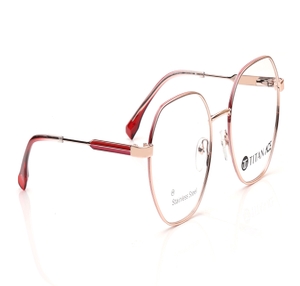 Image 2 of Rose Gold Geometric Eyeglasses for Men and Women from Titan Available at Titan Eye+
