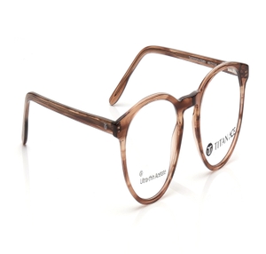 Image 2 of Brown Round Eyeglasses for Men and Women from Titan Available at Titan Eye+
