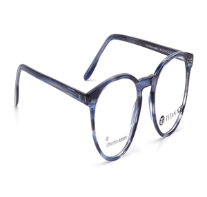 Image 2 of Blue Round Eyeglasses for Men and Women from Titan Available at Titan Eye+
