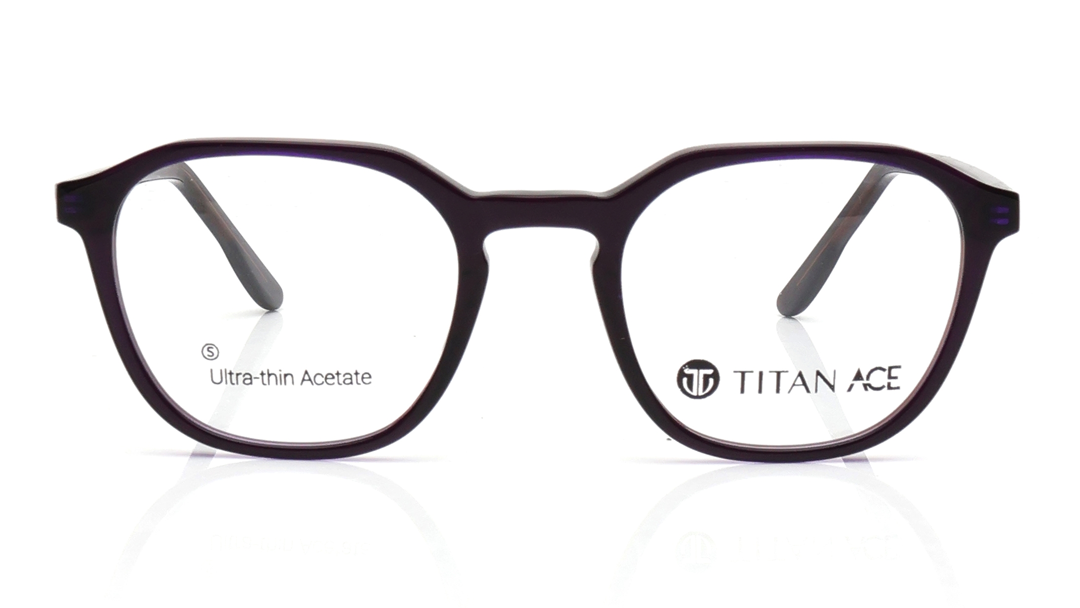 Image 1 of Purple Geometric Eyeglasses for Men and Women from Titan Available at Titan Eye+