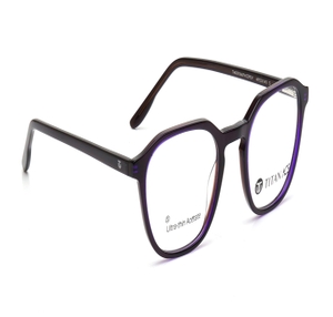 Image 2 of Purple Geometric Eyeglasses for Men and Women from Titan Available at Titan Eye+