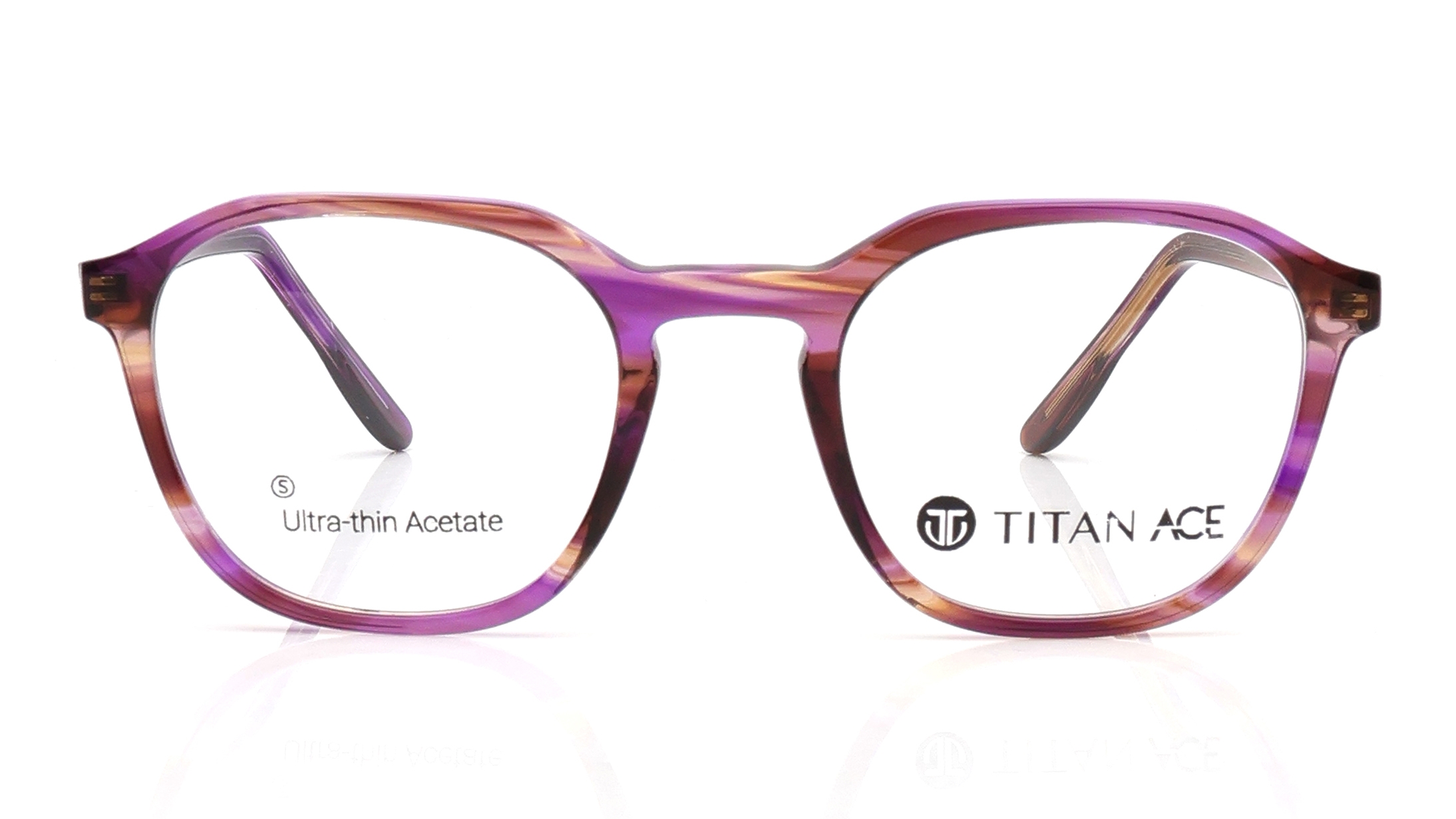 Image 1 of Purple Geometric Eyeglasses for Men and Women from Titan Available at Titan Eye+