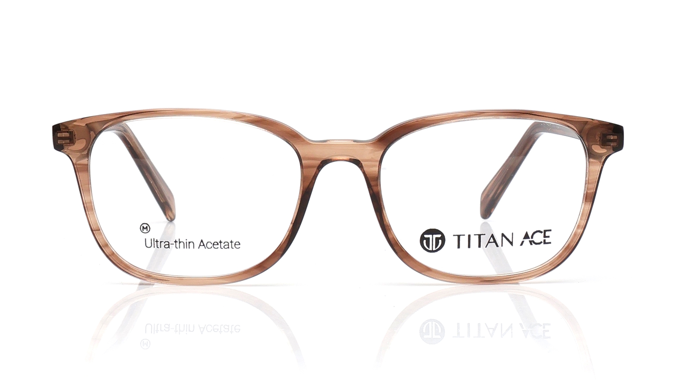 Image 1 of Brown Square Eyeglasses for Men from Titan Available at Titan Eye+