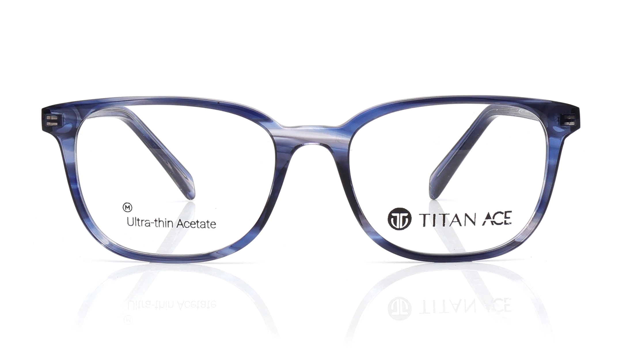 Image 1 of Blue Square Eyeglasses for Men from Titan Available at Titan Eye+