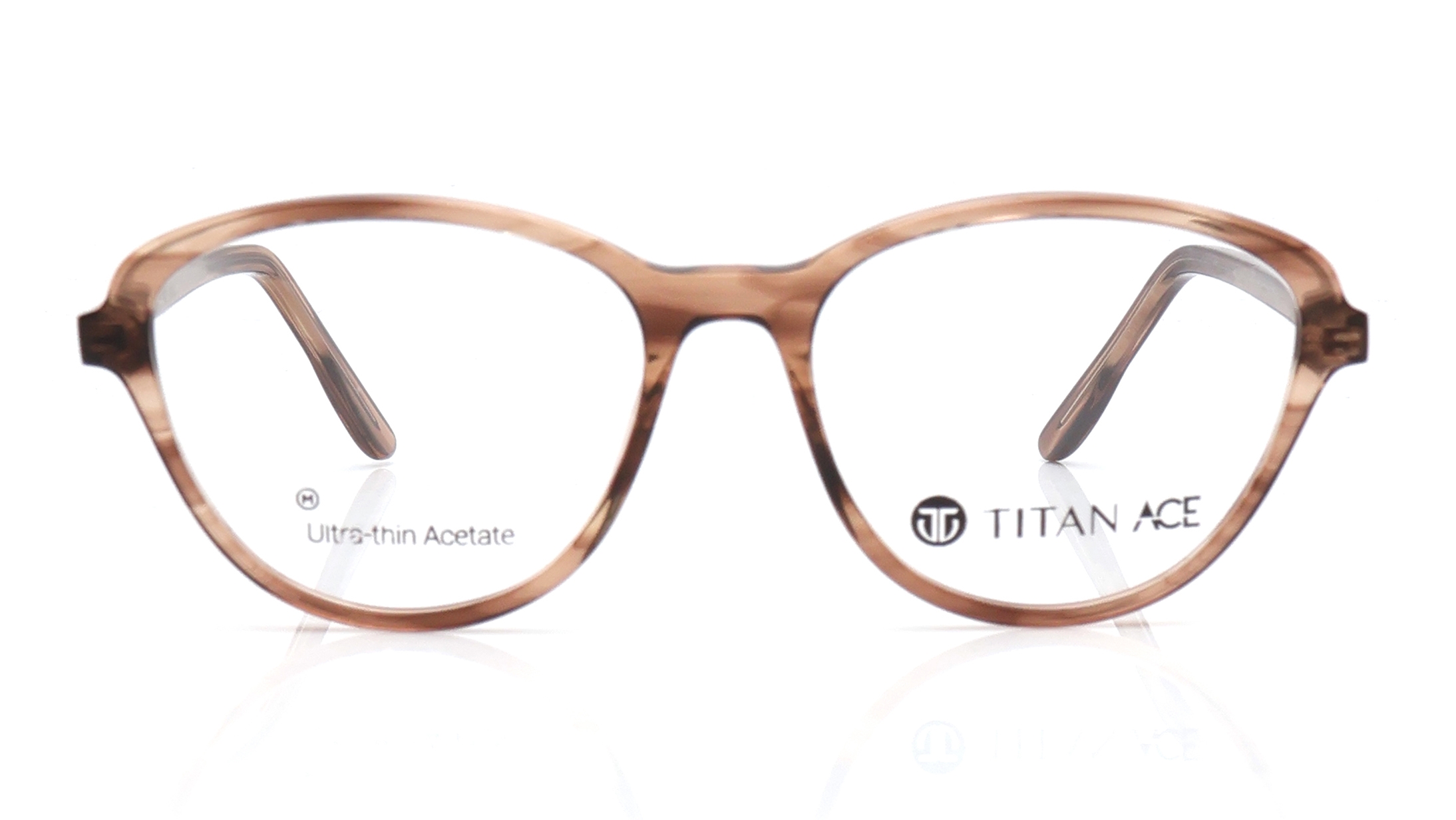 Image 1 of Brown Oval Eyeglasses for Women from Titan Available at Titan Eye+