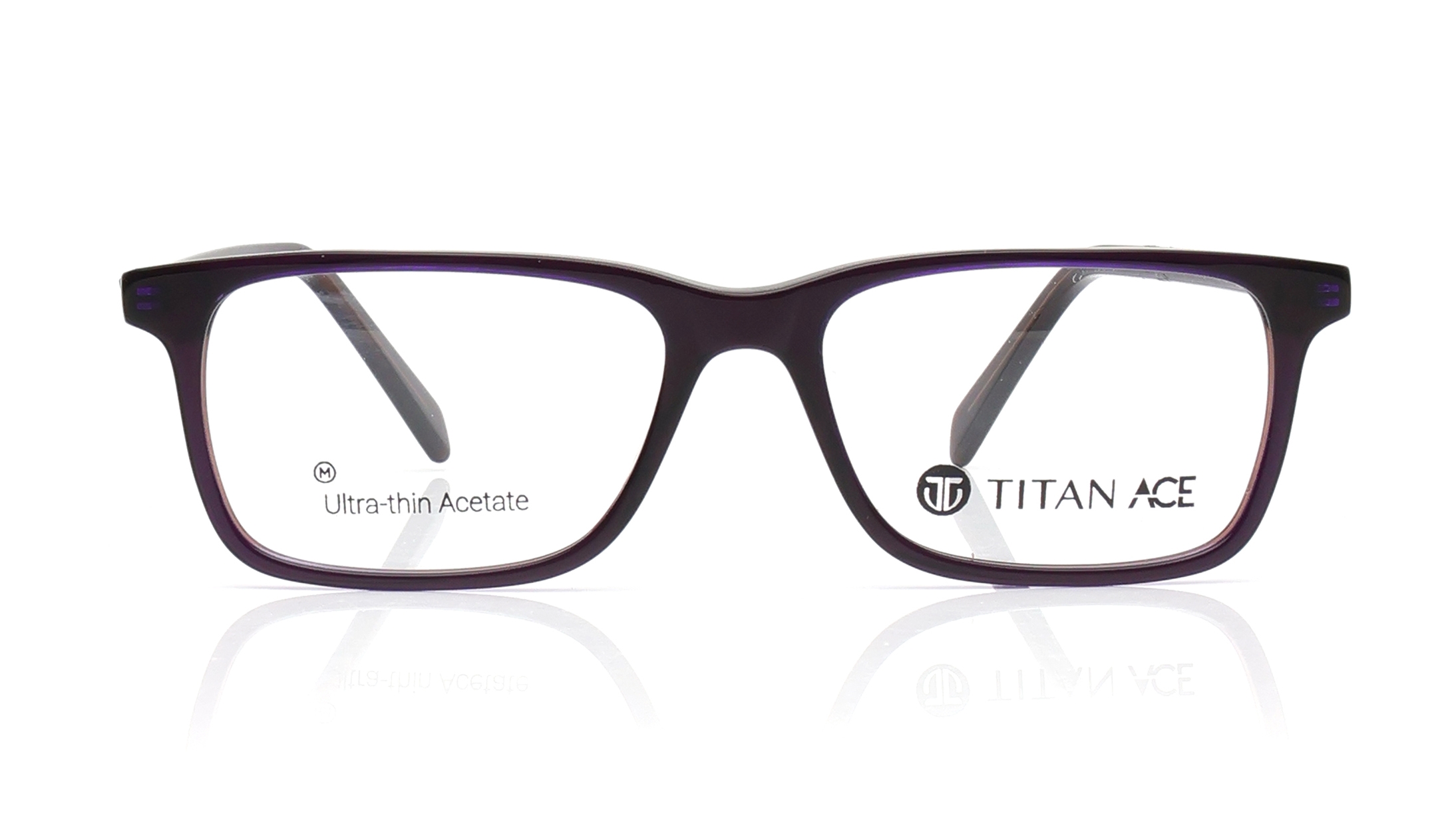 Image 1 of Purple Rectangle Eyeglasses for Men from Titan Available at Titan Eye+