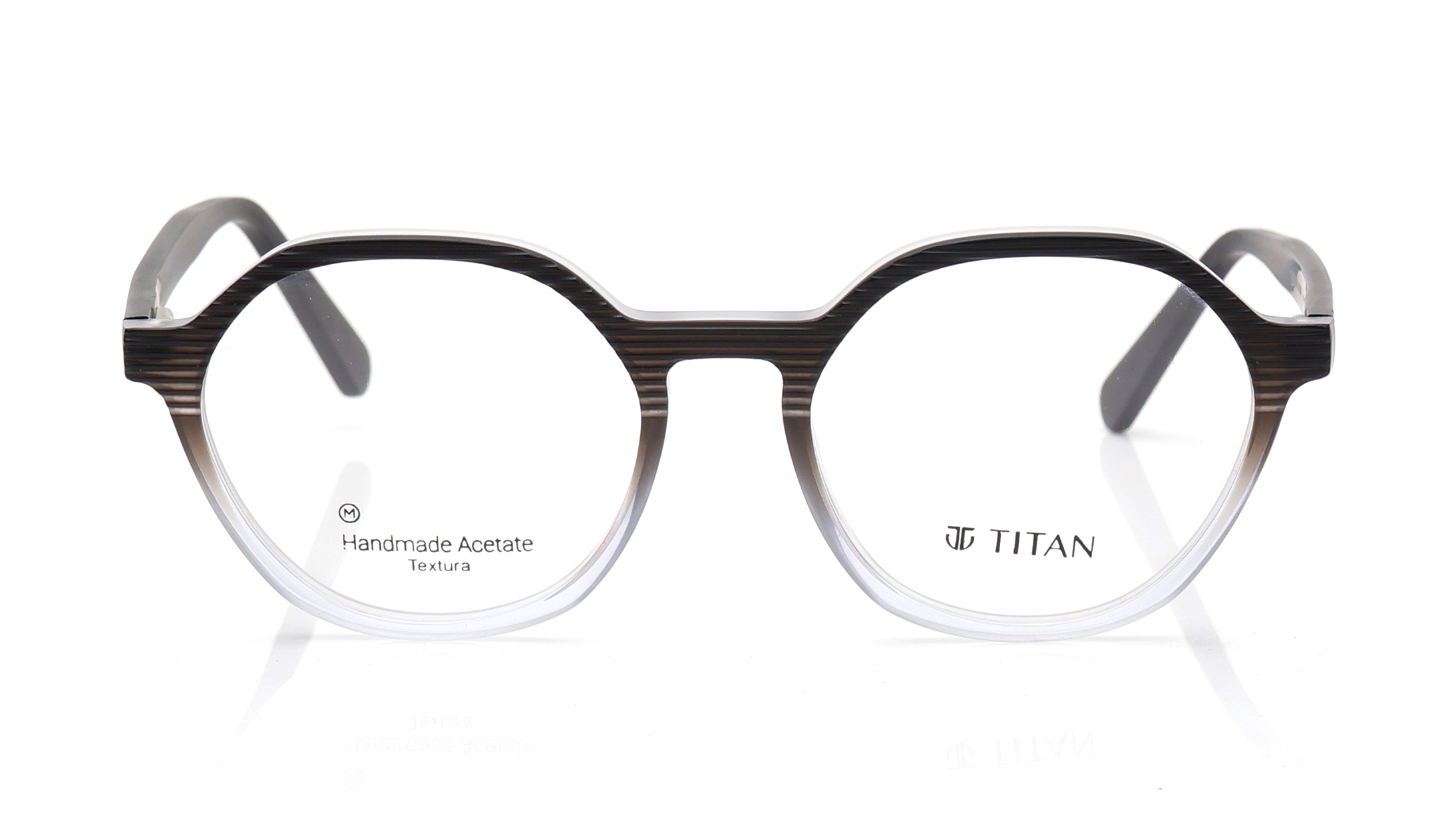 Image 1 of Black Geometric Eyeglasses for Men and Women from Titan Available at Titan Eye+