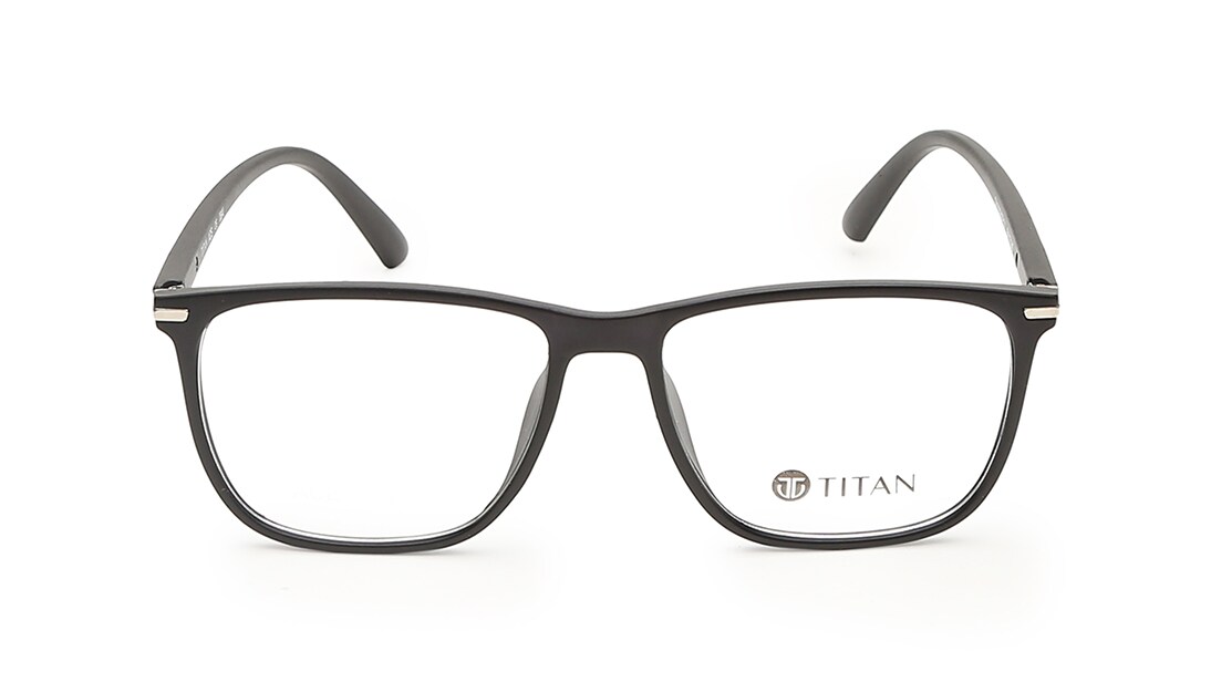 Image 1 of Black Square Eyeglasses for Men from Ace by Titan Available at Titan Eye+