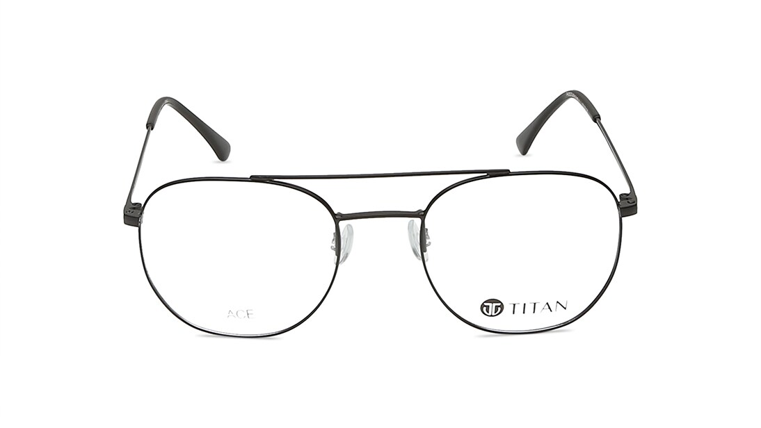 Image 1 of Black Aviator Eyeglasses for Men and Women from Ace by Titan Available at Titan Eye+