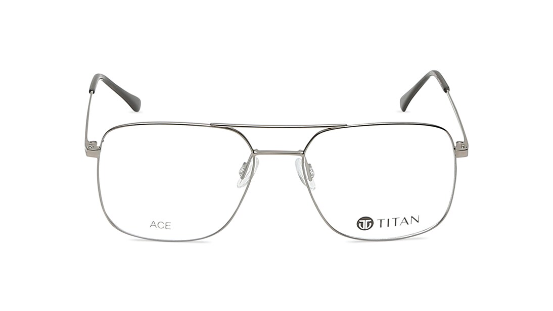 Image 1 of Silver Navigator Eyeglasses for Men and Women from Ace by Titan Available at Titan Eye+