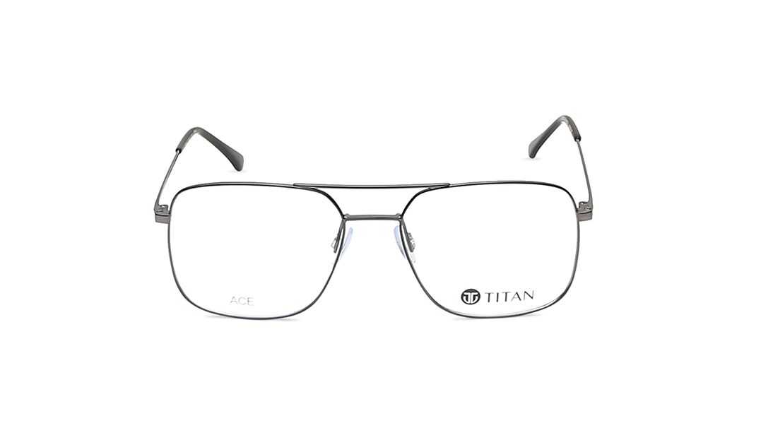 Image 1 of Black Navigator Eyeglasses for Men and Women from Ace by Titan Available at Titan Eye+