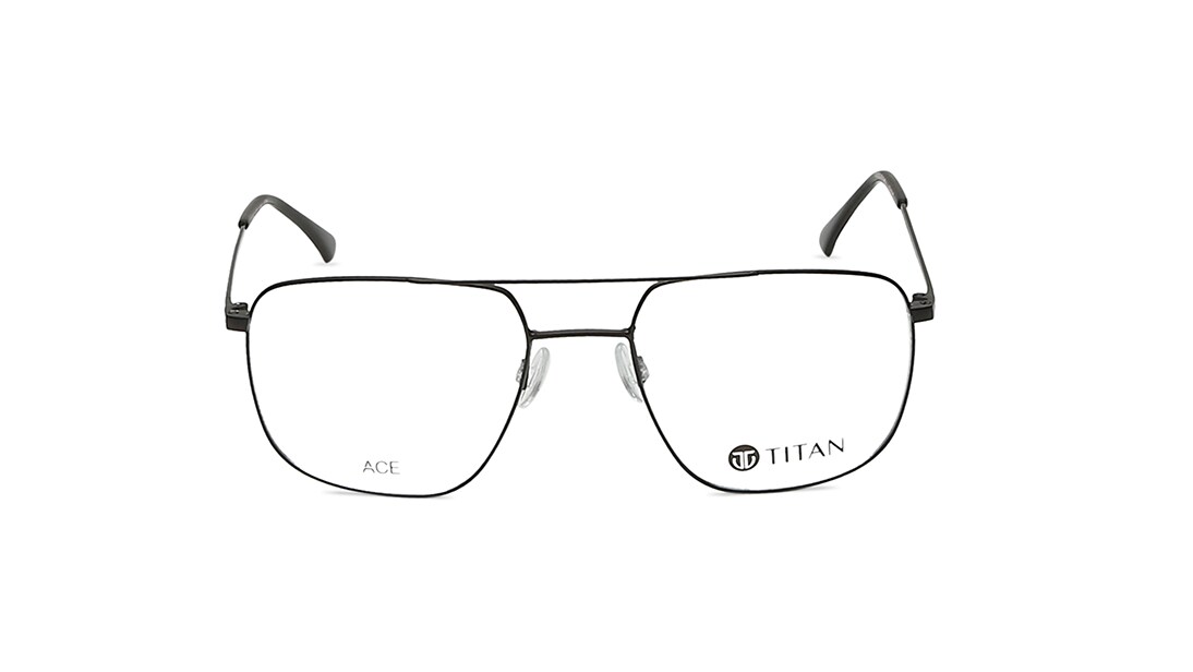 Image 1 of Black Navigator Eyeglasses for Men and Women from Ace by Titan Available at Titan Eye+