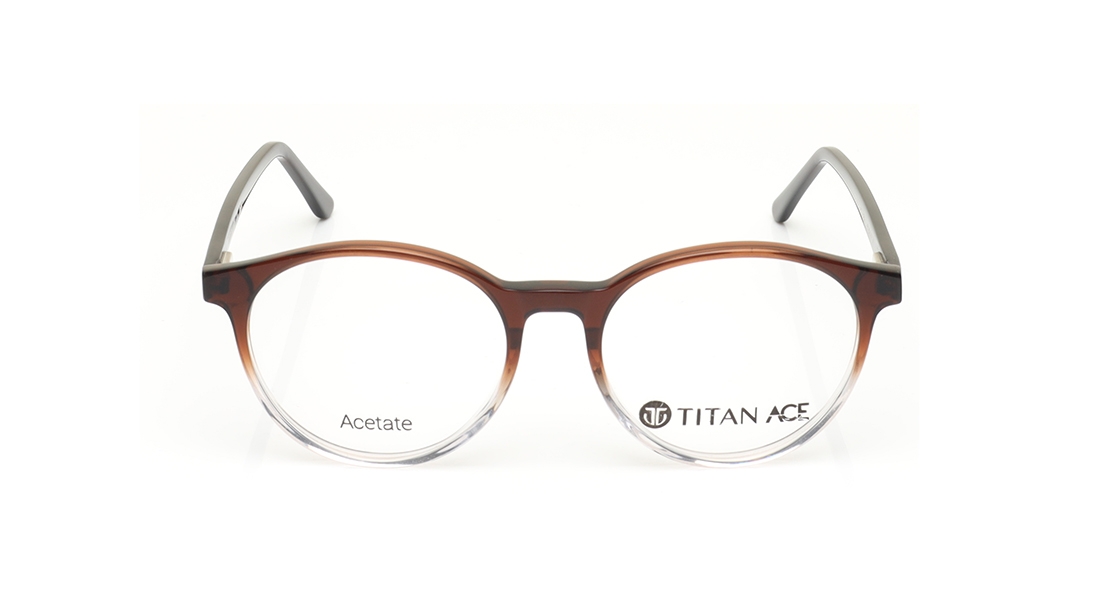 Image 1 of Brown Round Eyeglasses for Men and Women from Ace by Titan Available at Titan Eye+