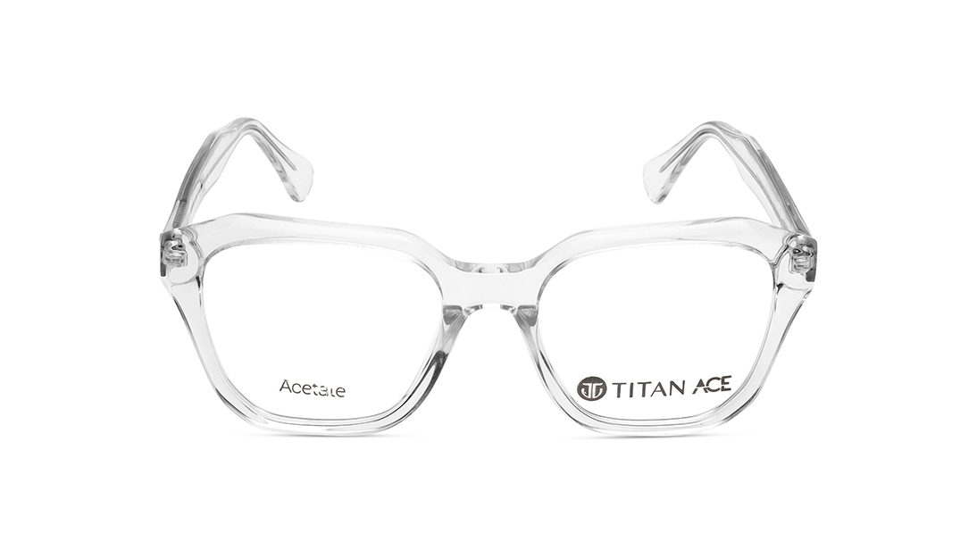 Image 1 of Transparent Rectangle Eyeglasses for Men and Women from Ace by Titan Available at Titan Eye+