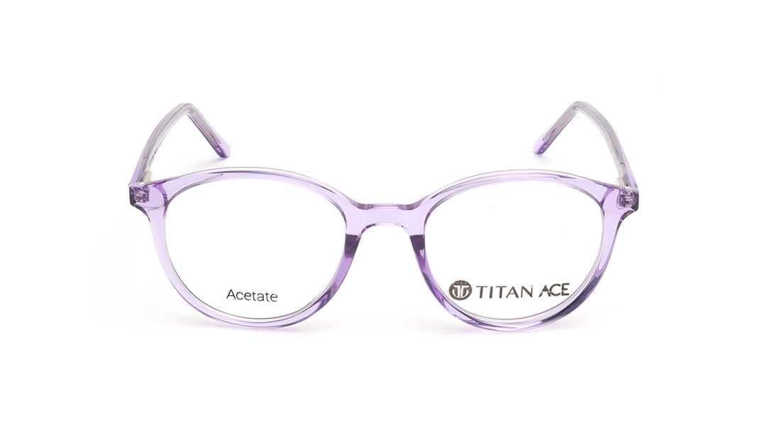 Image 1 of Violet Oval Eyeglasses for Men and Women from Ace by Titan Available at Titan Eye+