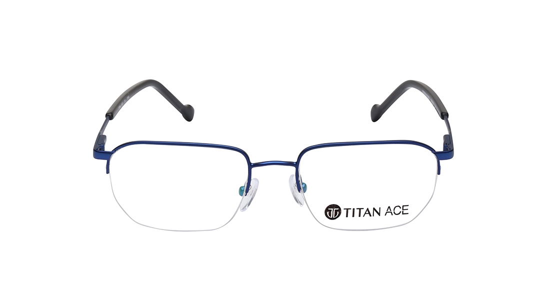 Image 1 of Blue Rectangle Eyeglasses for Men from Ace by Titan Available at Titan Eye+